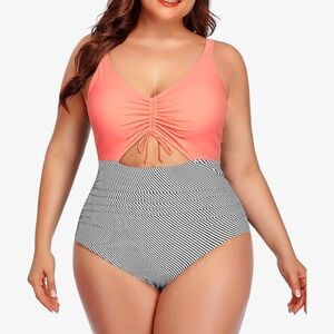 Bundle for discount! Plus Size One Piece Cutout Swimsuit - monokini - size 20